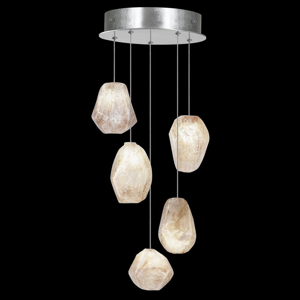 12-Inch Natural Quartz Glass Pendant Light