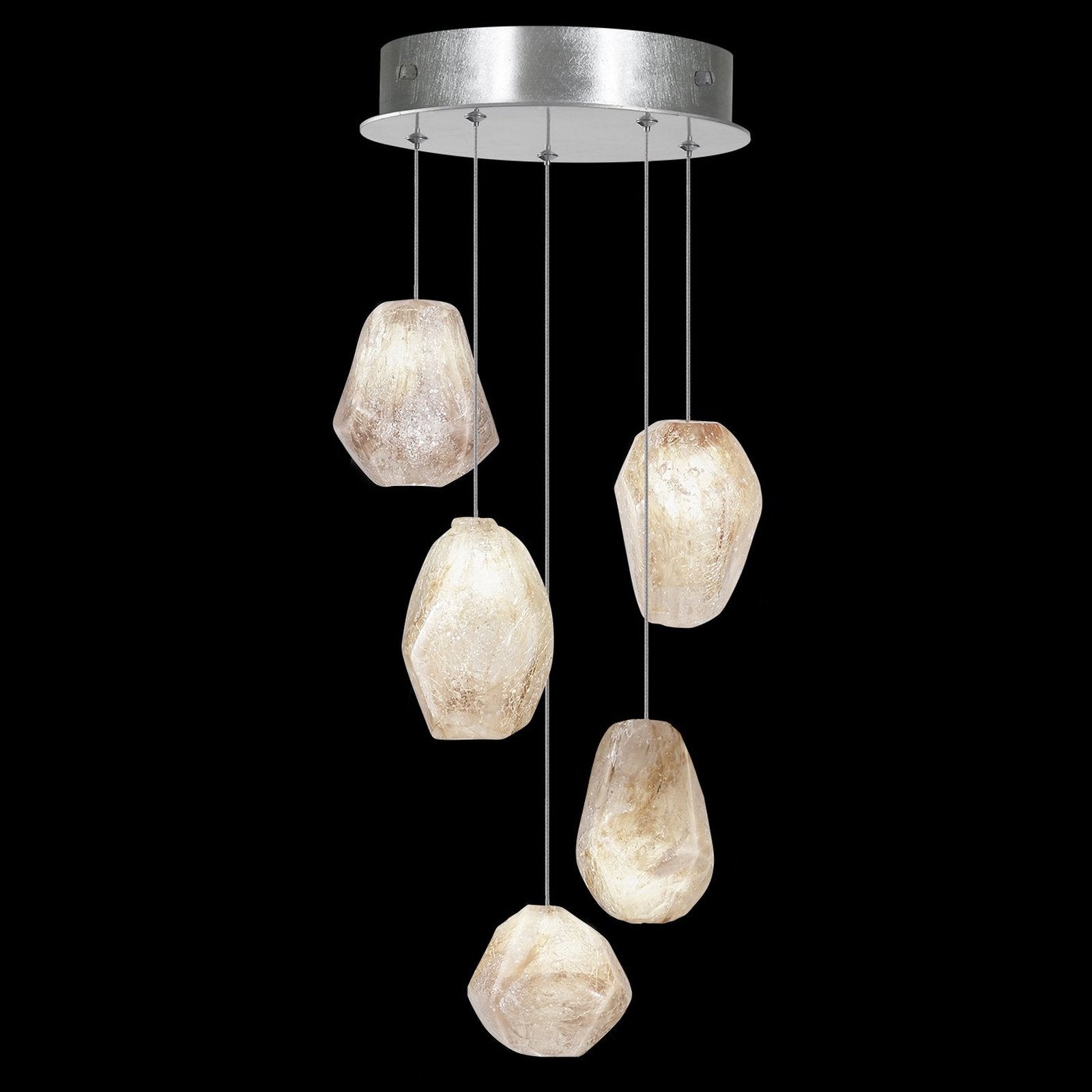 12-Inch Natural Quartz Glass Pendant Light