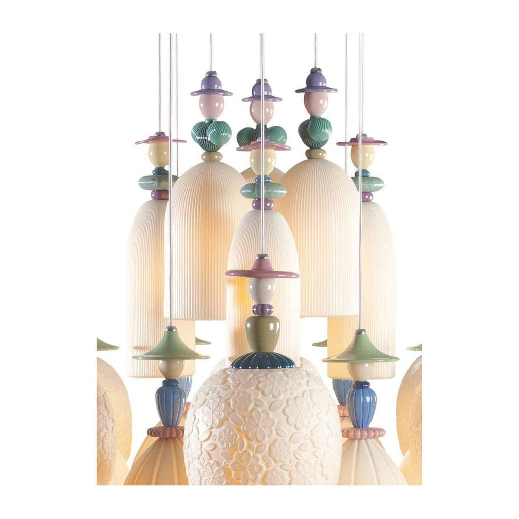18-Light Porcelain Tulip Chandelier