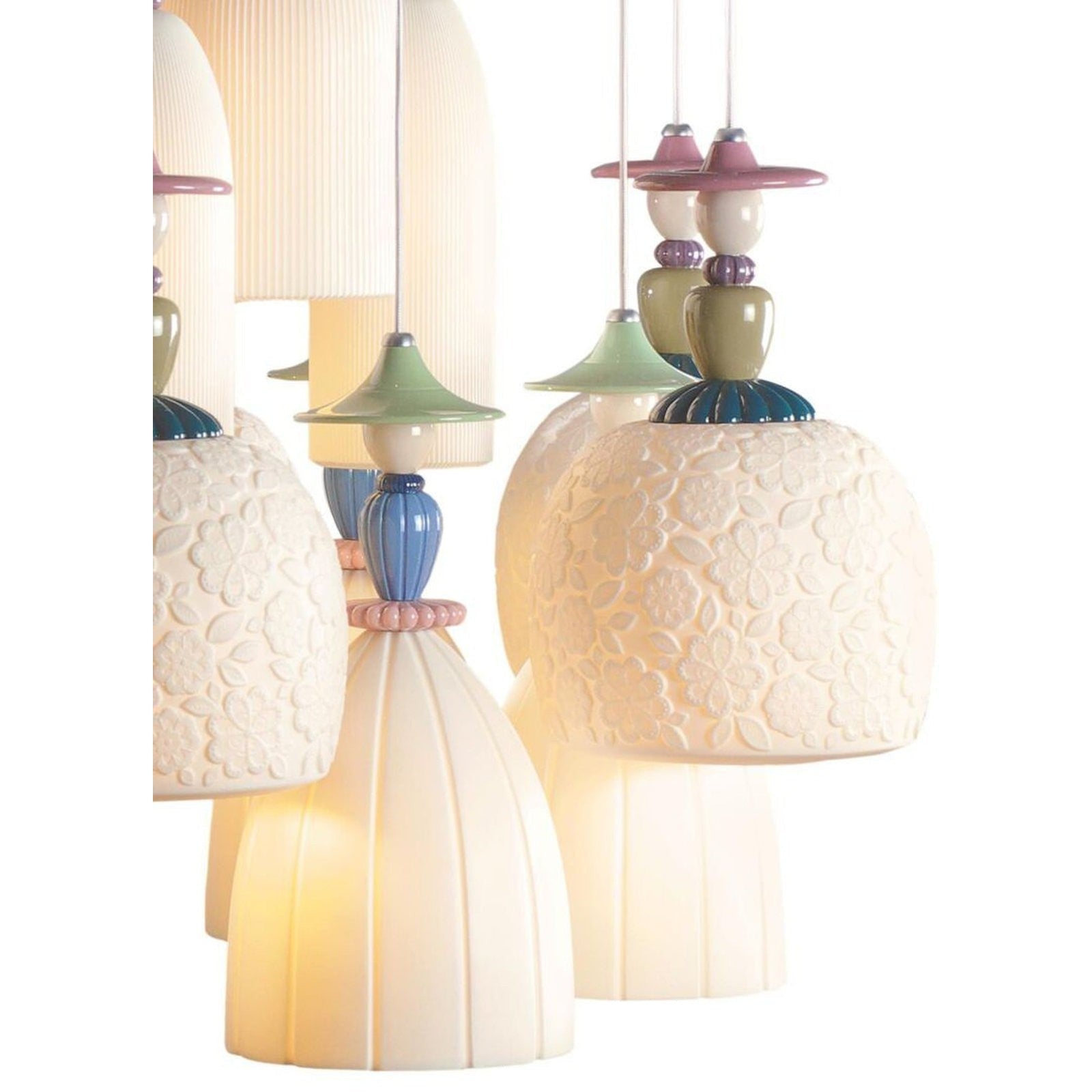 18-Light Porcelain Tulip Chandelier