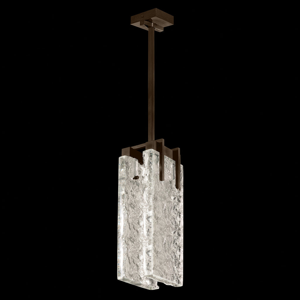 21-Inch Textured Crystal LED Pendant Light / Clear