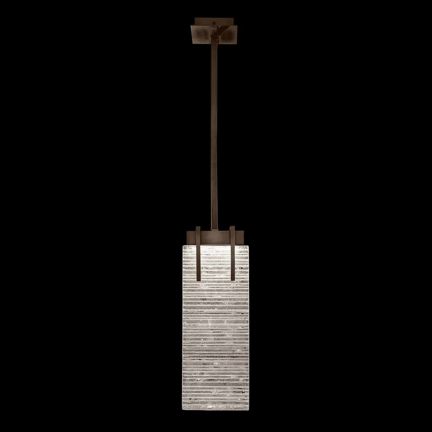 21-Inch Textured Crystal LED Pendant Light / Rake
