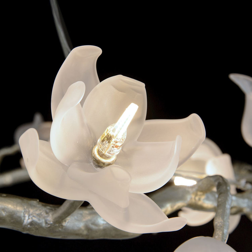 21-Light Magnolia Glass Chandelier