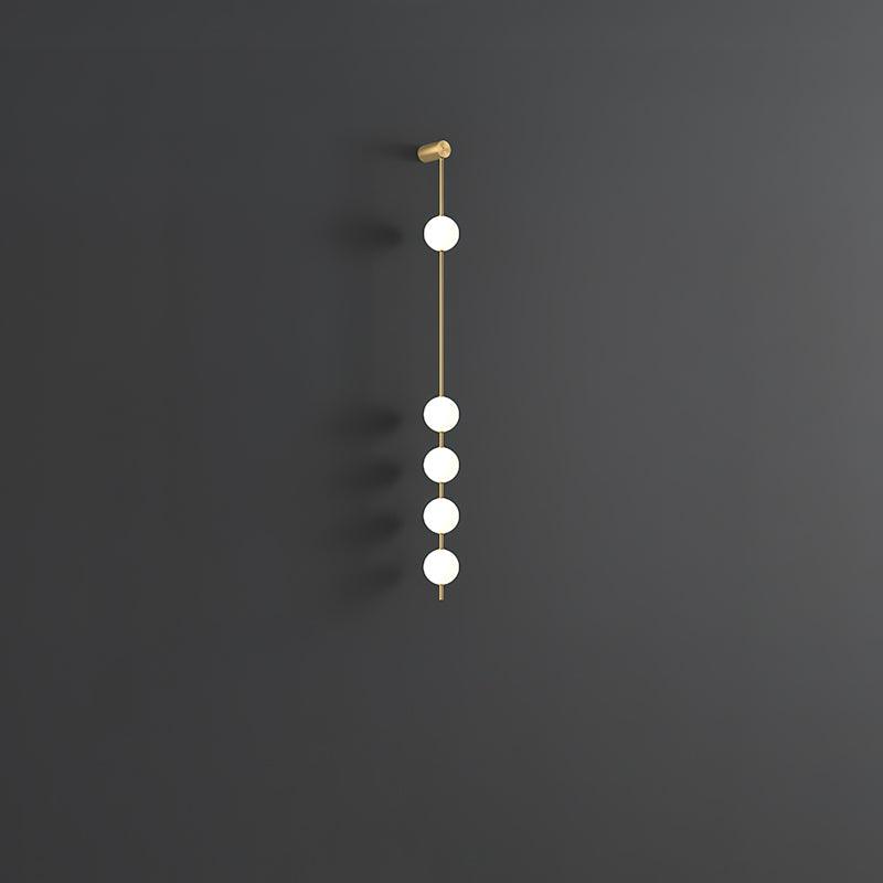 3-5 Light Vertical Globe Wall Light / 3 Lamps Set of 2 / Brass & Plastic ball / Warm White