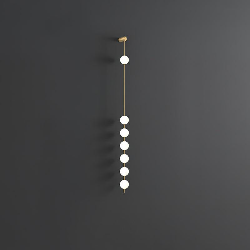 3-5 Light Vertical Globe Wall Light / 3 Lamps Set of 2 / Black & Plastic Ball / Warm White