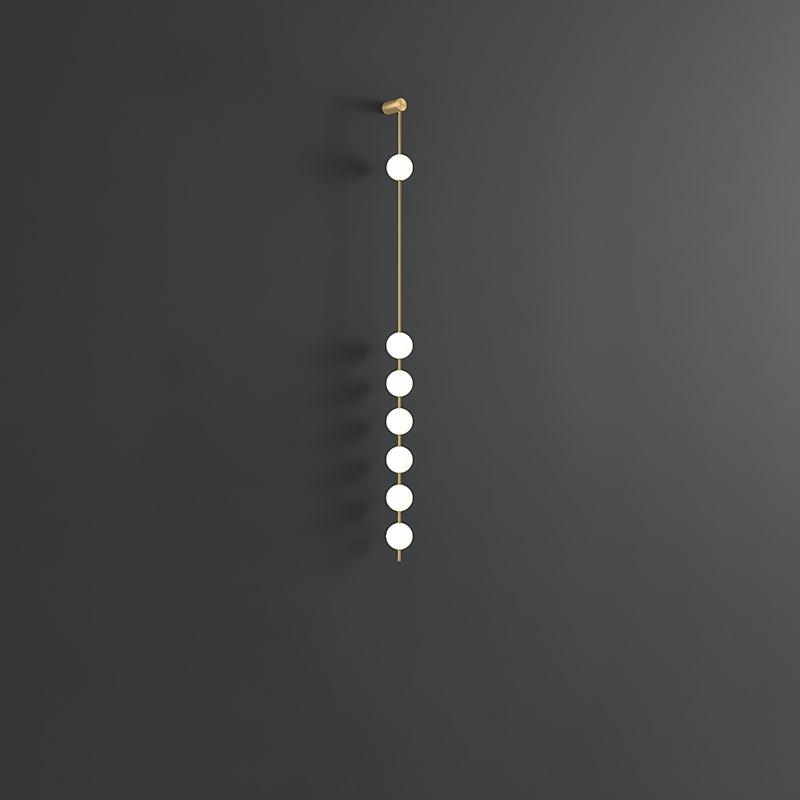 3-5 Light Vertical Globe Wall Light / 3 Lamps Set of 2 / Brass & Glass ball / Warm White