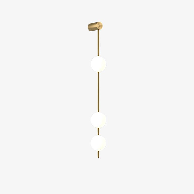 3-5 Light Vertical Globe Wall Light / 4 Lamps Set of 2 / Brass & Plastic ball / Warm White