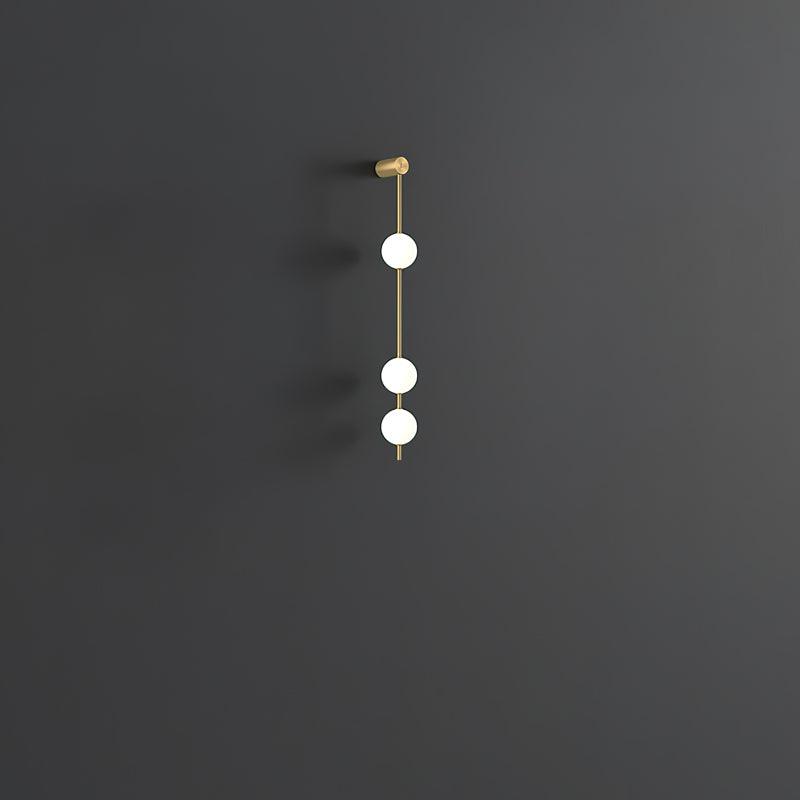 3-5 Light Vertical Globe Wall Light / 4 Lamps Set of 2 / Brass & Glass ball / Warm White