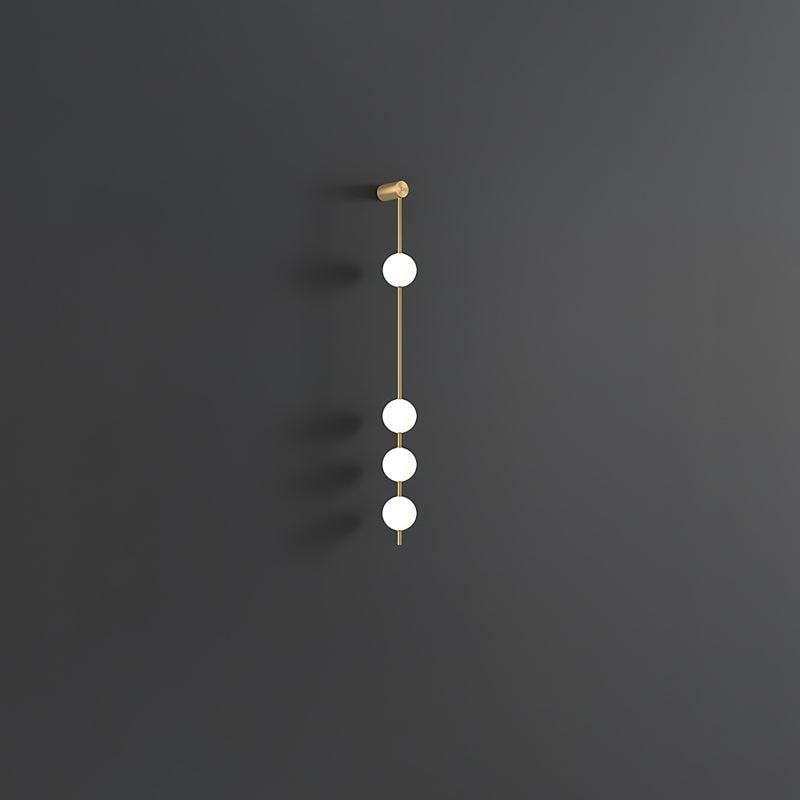 3-5 Light Vertical Globe Wall Light / 4 Lamps Set of 2 / Black & Glass Ball / Warm White