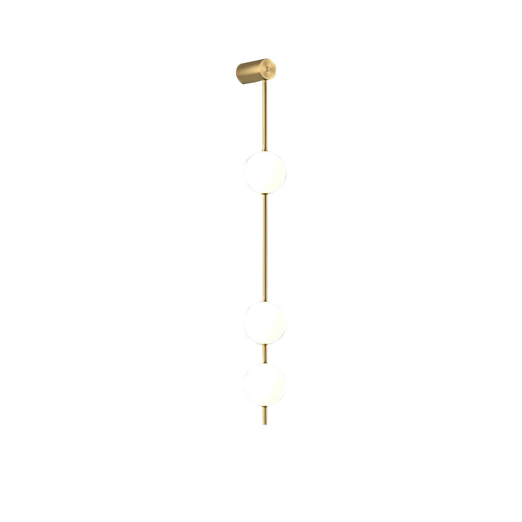 3-5 Light Vertical Globe Wall Light / 5 Lamps Set of 2 / Brass & Glass ball / Warm White