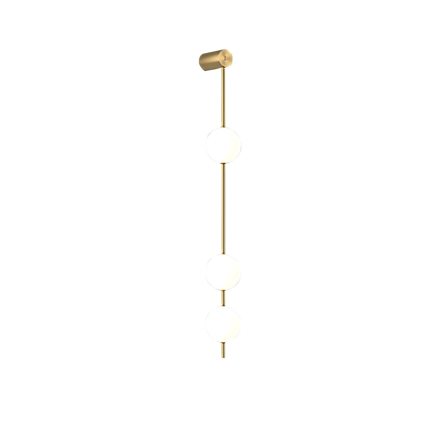 3-5 Light Vertical Globe Wall Light / 5 Lamps Set of 2 / Brass & Glass ball / Warm White