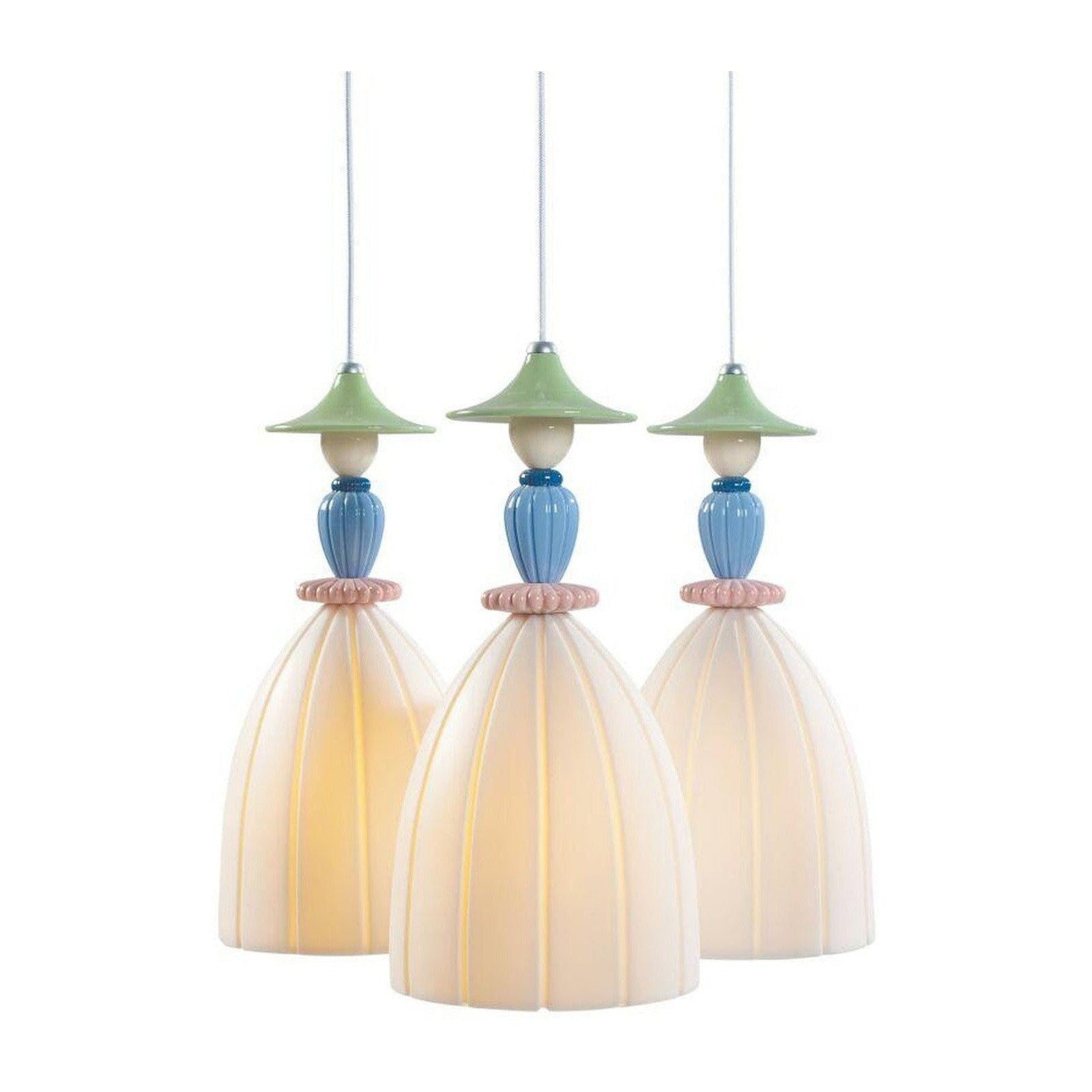 3-Light Porcelain Tulip Pendant Light