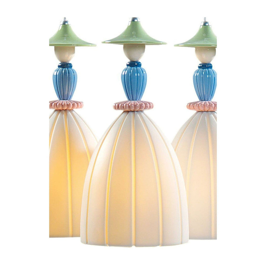 3-Light Porcelain Tulip Pendant Light
