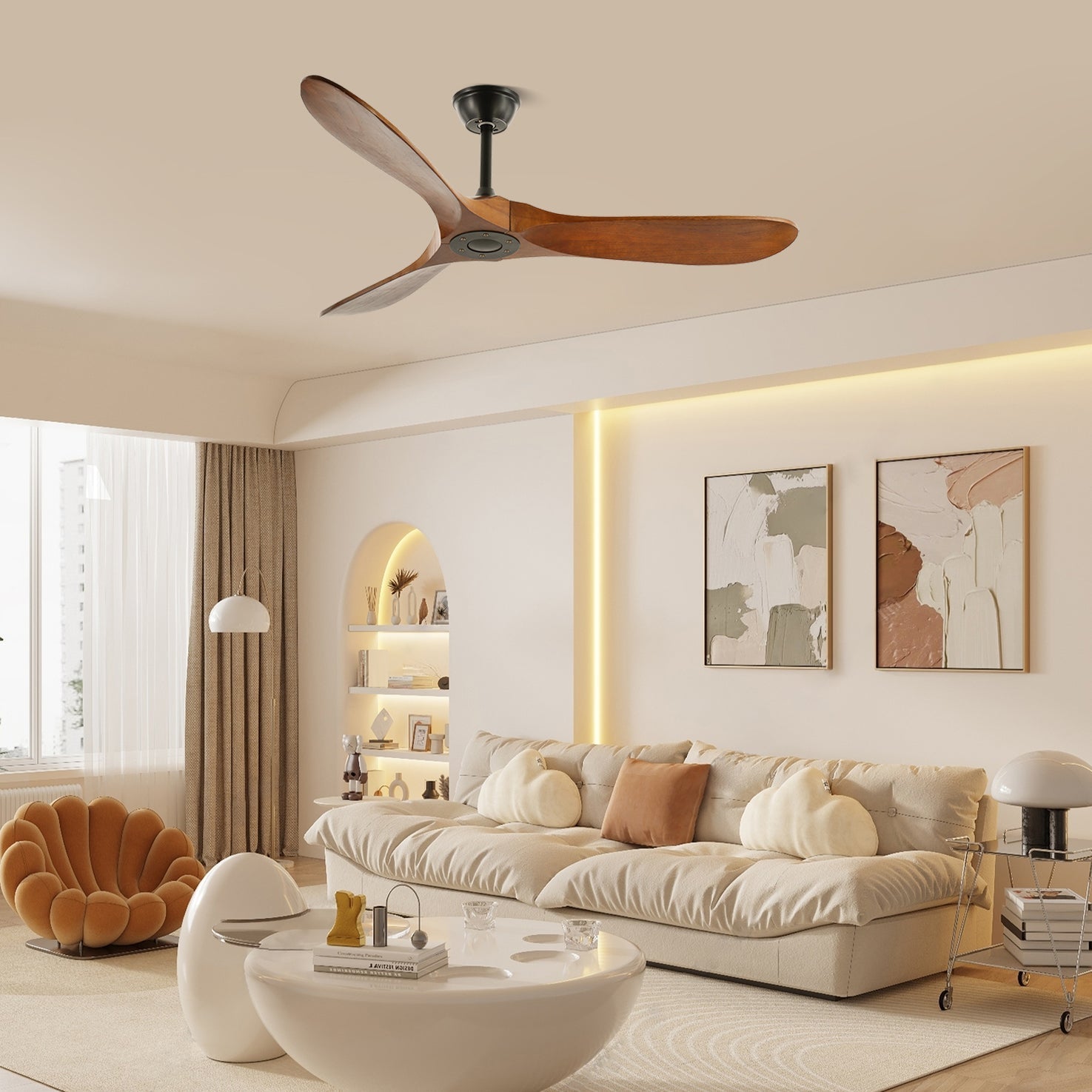 42/52-Inch Wood Blade Ceiling Fan