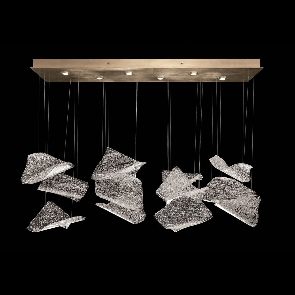 50-Inch 12-Panel Glass Pendant Light