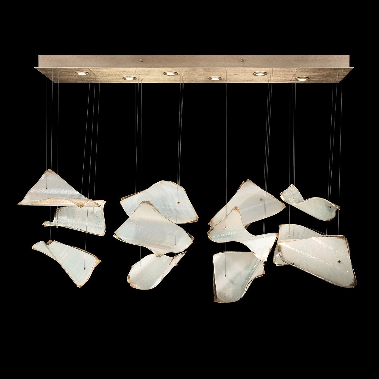 50-Inch 12-Panel Glass Pendant Light