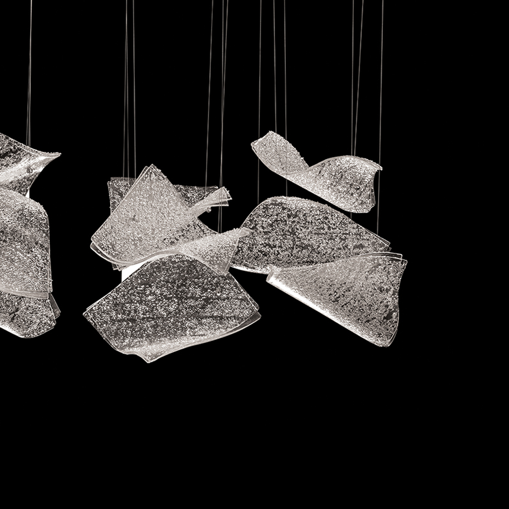 50-Inch 12-Panel Glass Pendant Light