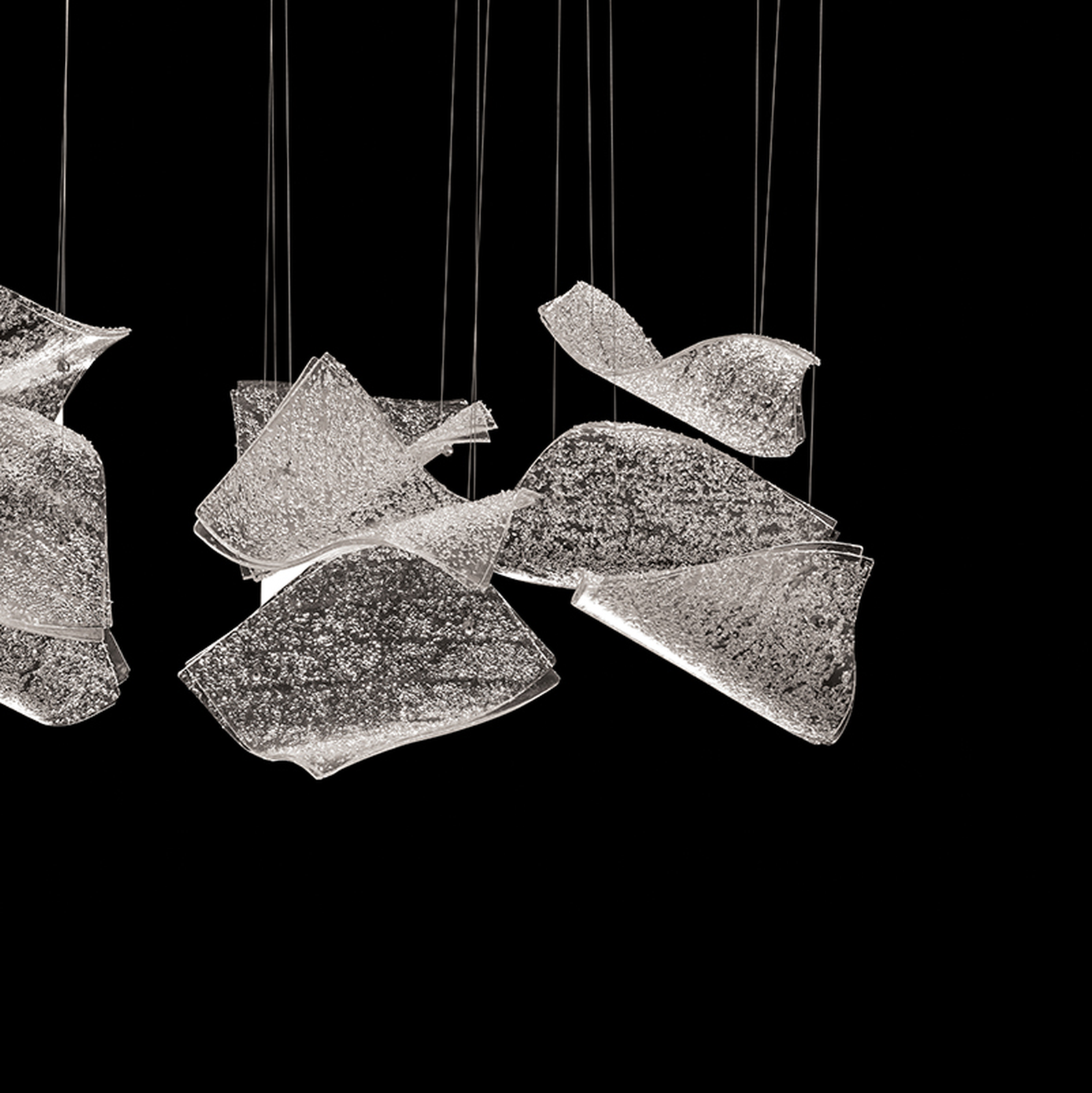50-Inch 12-Panel Glass Pendant Light