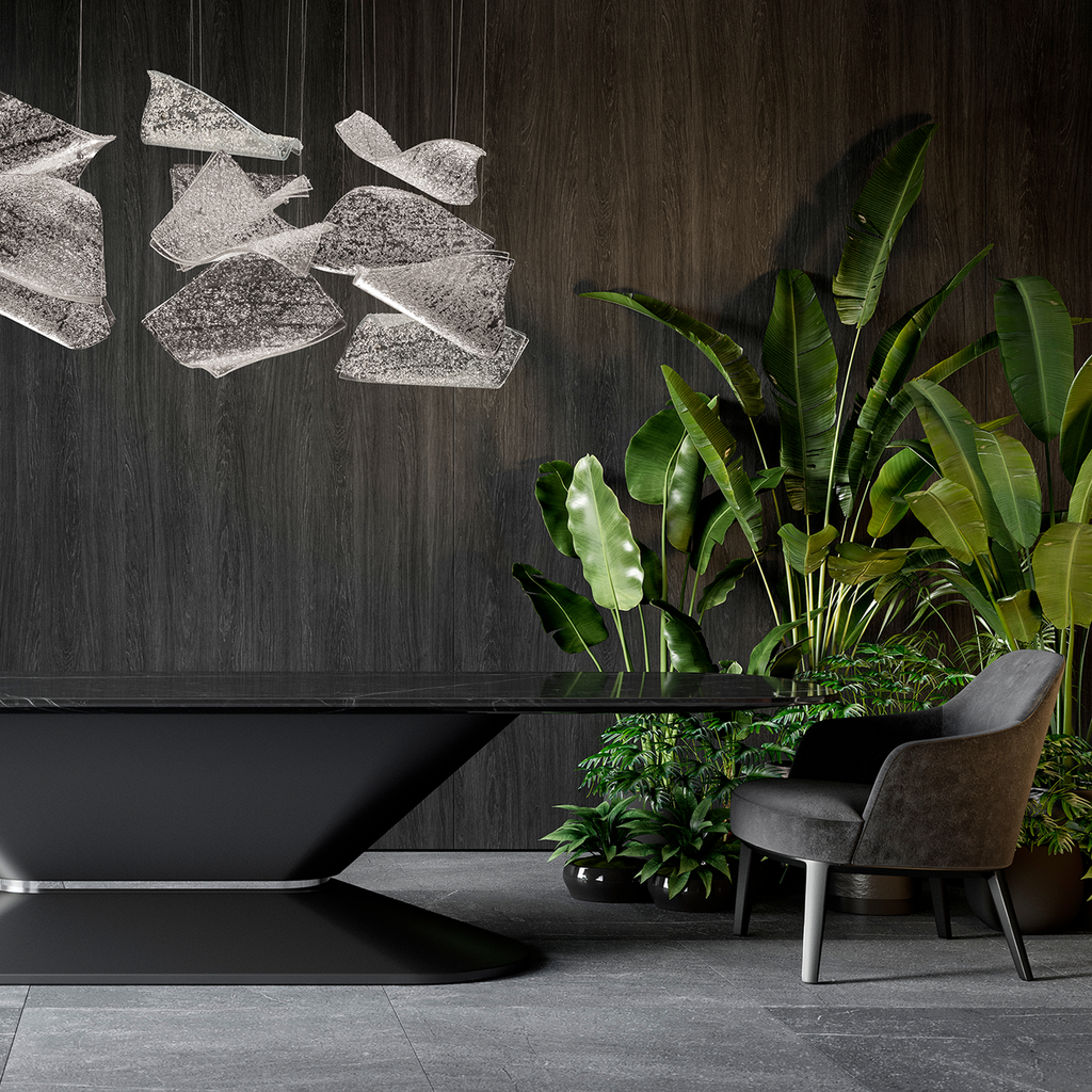 50-Inch 12-Panel Glass Pendant Light