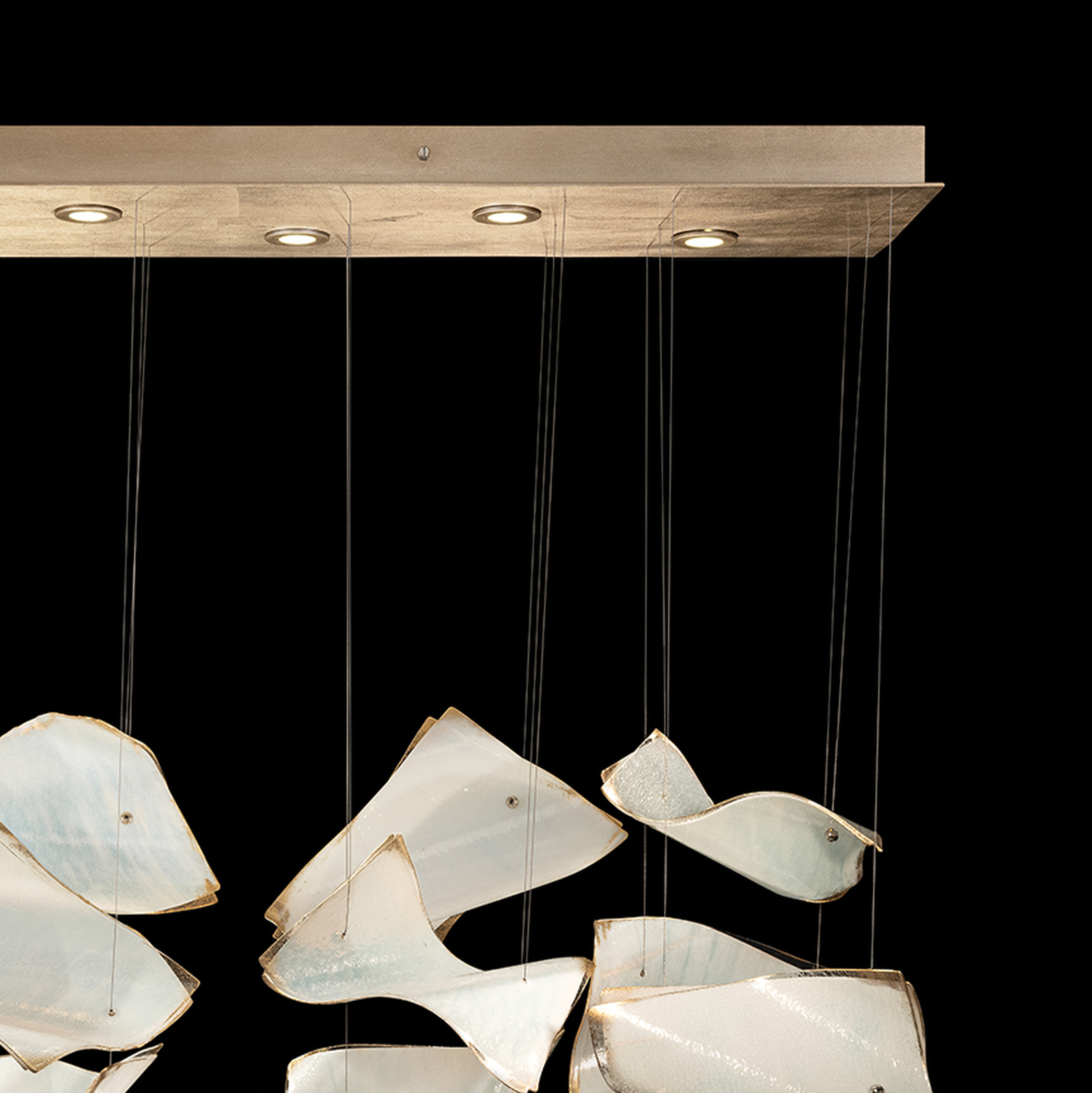 50-Inch 12-Panel Glass Pendant Light