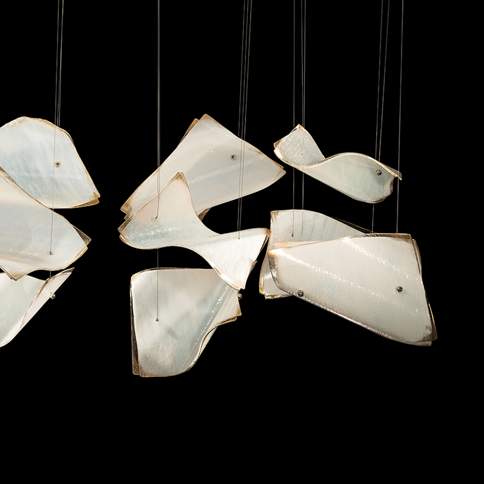 50-Inch 12-Panel Glass Pendant Light