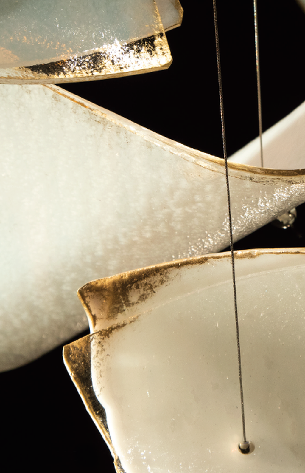 50-Inch 12-Panel Glass Pendant Light