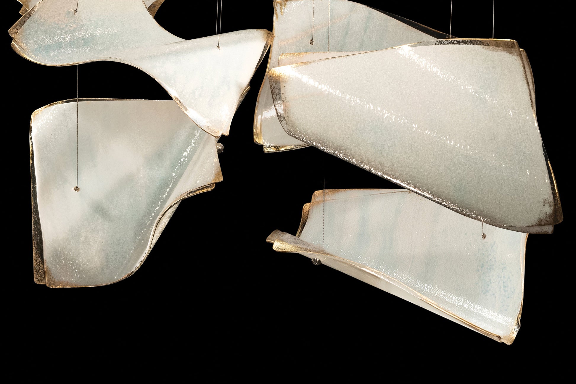 50-Inch 12-Panel Glass Pendant Light