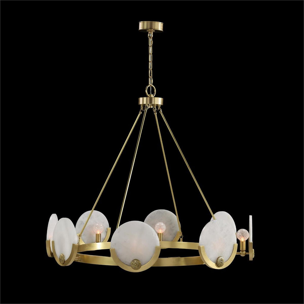 8-Light Brass Alabaster Chandelier / Default Title