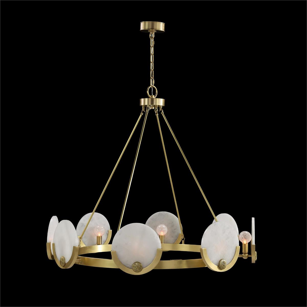 8-Light Brass Alabaster Chandelier / Default Title