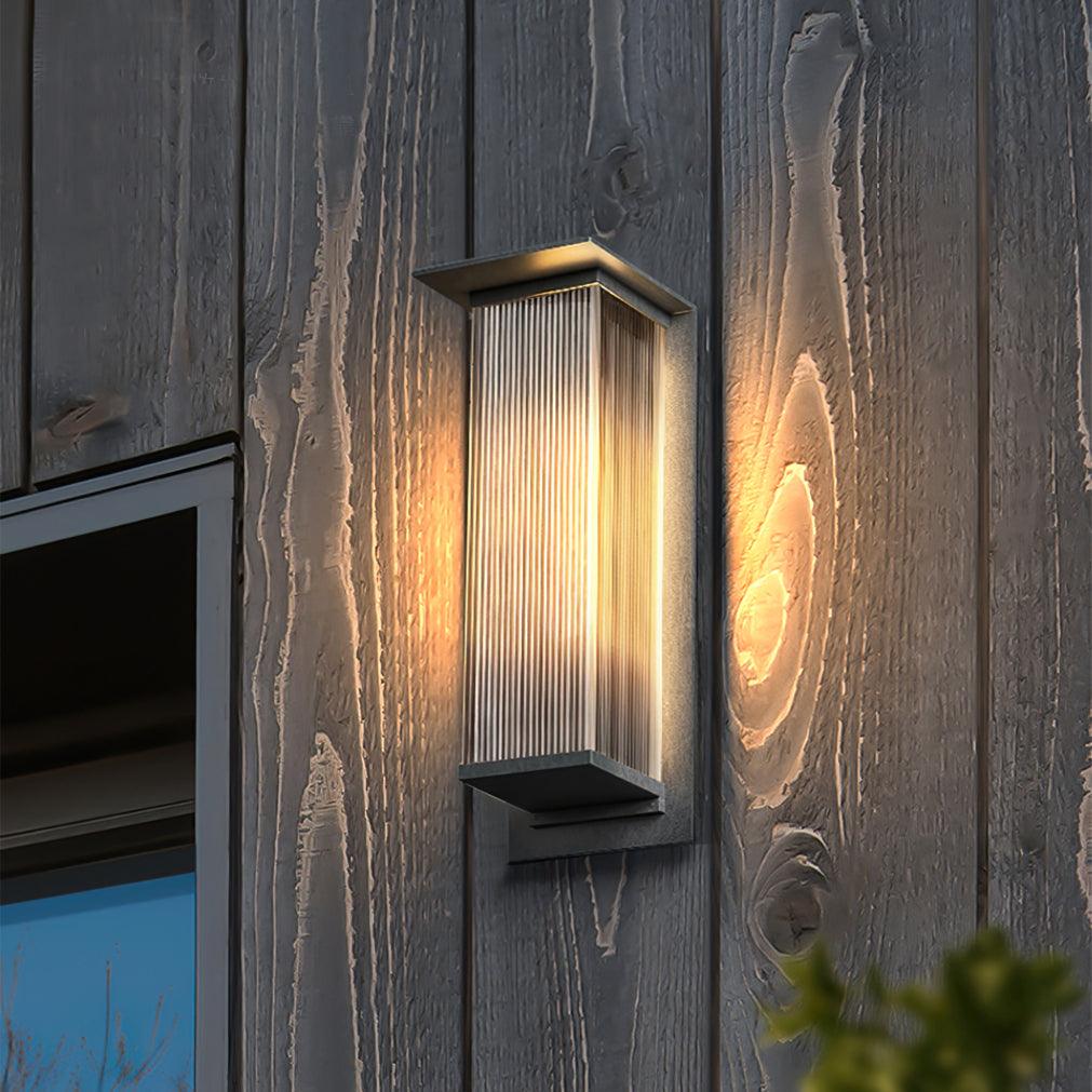 Black Box Outdoor LED Wall Light / Set of 2 / Model B: Solar-Powered Version / Warm Light