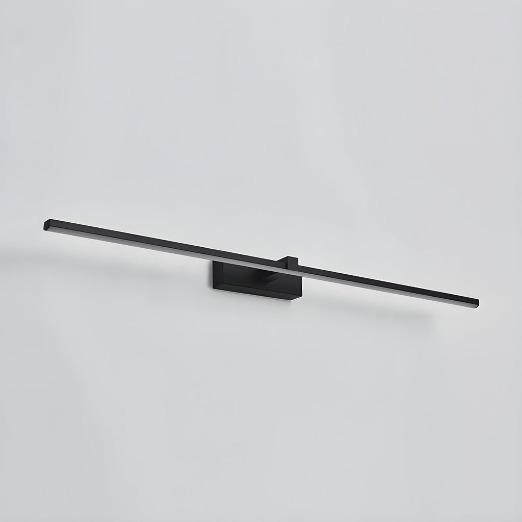 Black Linear LED Mirror Wall Light / ∅ 39.4″ x H 3.1″ / Black & Warm Light / Set Of 2