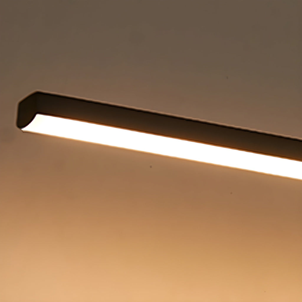 Black Linear LED Mirror Wall Light / ∅ 39.4″ x H 3.1″ / White & Warm Light / Set Of 2