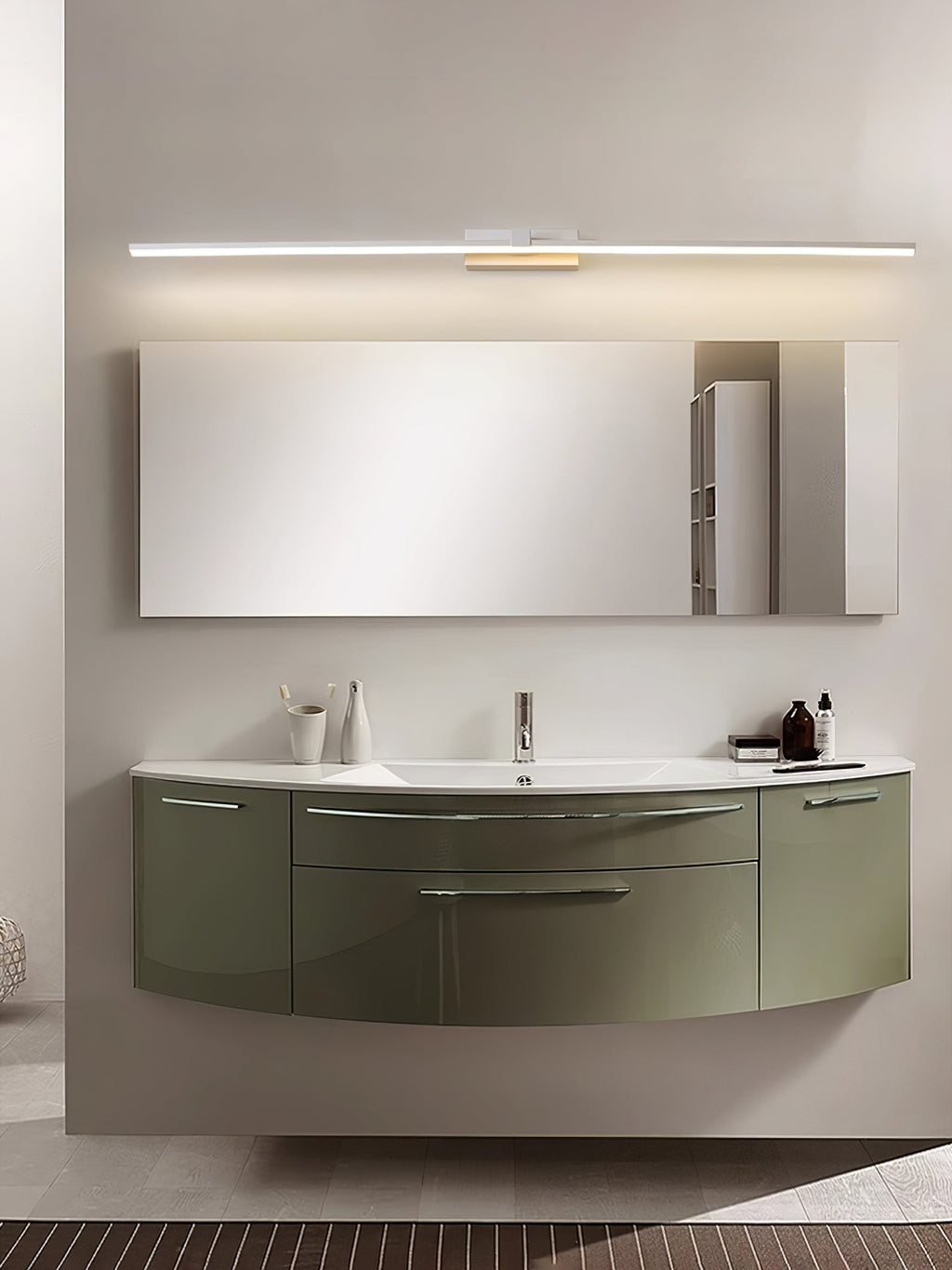 Black Linear LED Mirror Wall Light