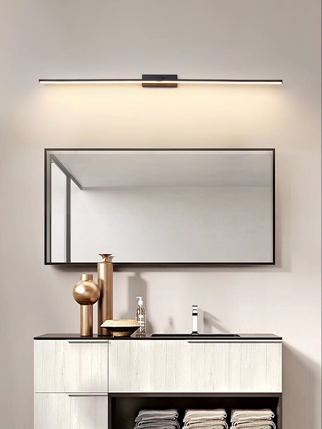 Black Linear LED Mirror Wall Light