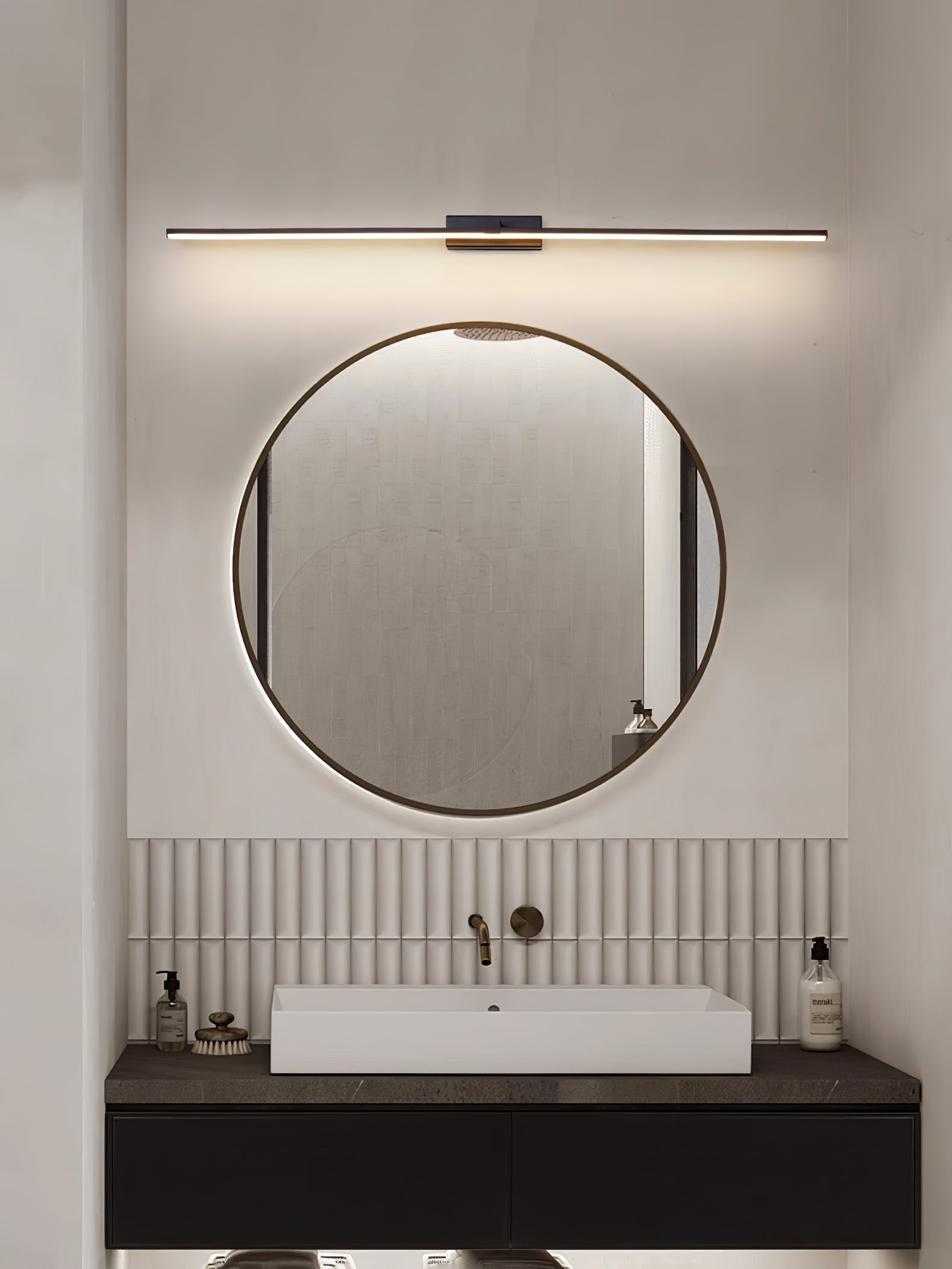 Black Linear LED Mirror Wall Light