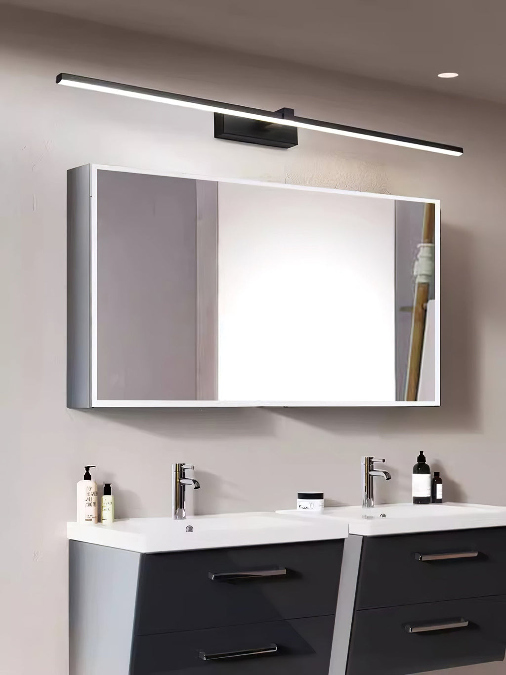 Black Linear LED Mirror Wall Light