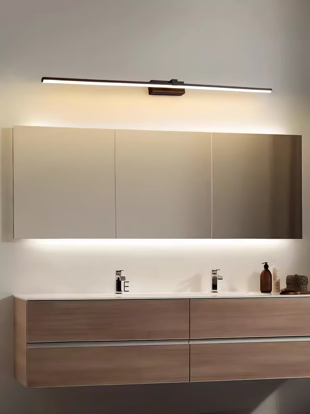 Black Linear LED Mirror Wall Light