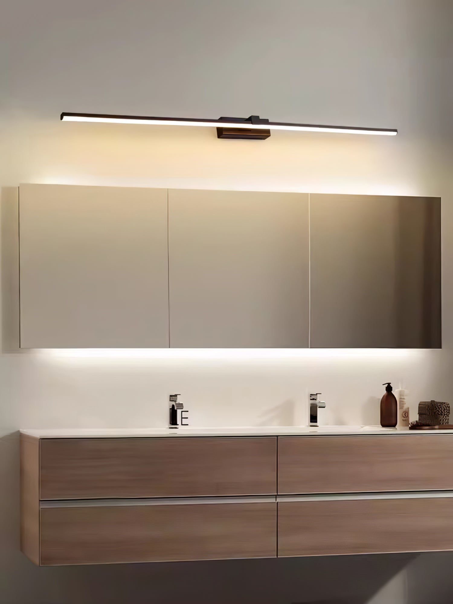 Black Linear LED Mirror Wall Light
