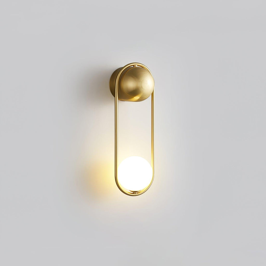 Brass Glass Globe Wall Light