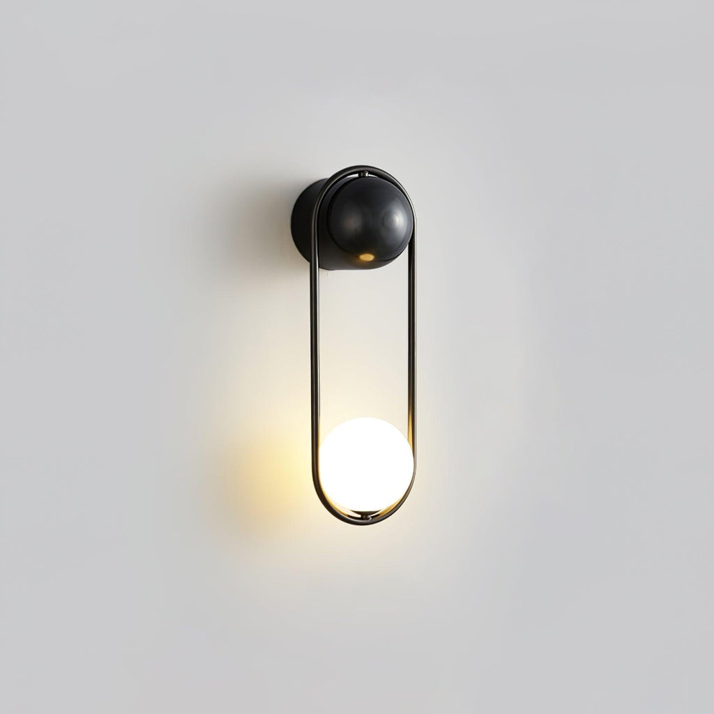 Brass Glass Globe Wall Light