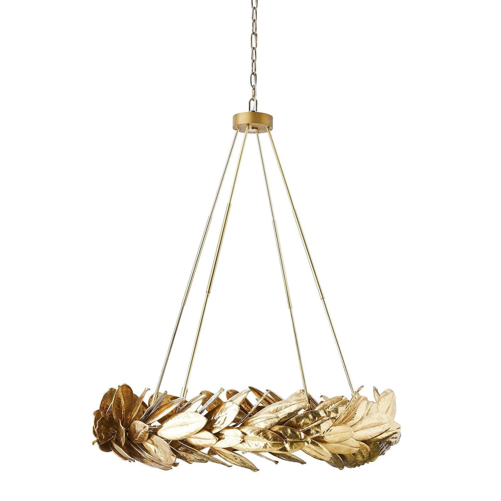 Cast Brass Laurel Wreath Chandelier