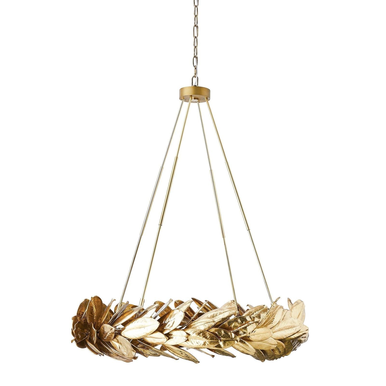 Cast Brass Laurel Wreath Chandelier