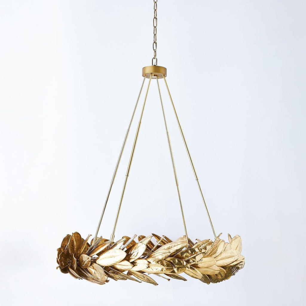 Cast Brass Laurel Wreath Chandelier