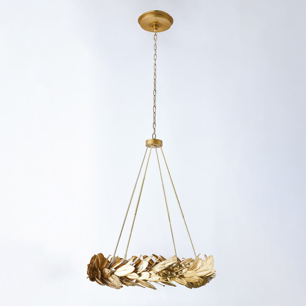 Cast Brass Laurel Wreath Chandelier