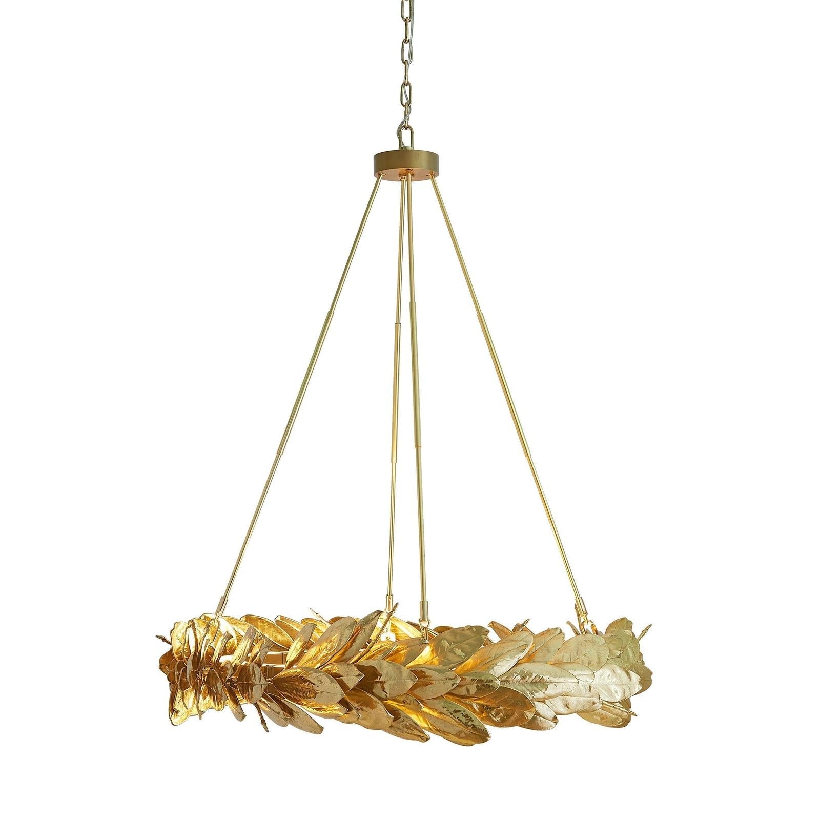 Cast Brass Laurel Wreath Chandelier