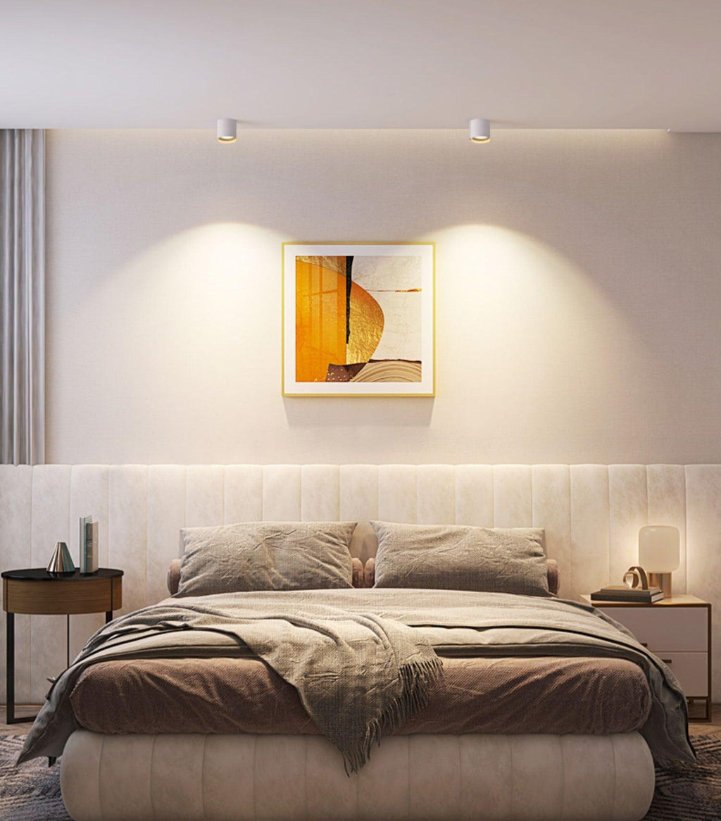 Compact Ridged LED Ceiling Light / Set of 5 / White / Cool Light