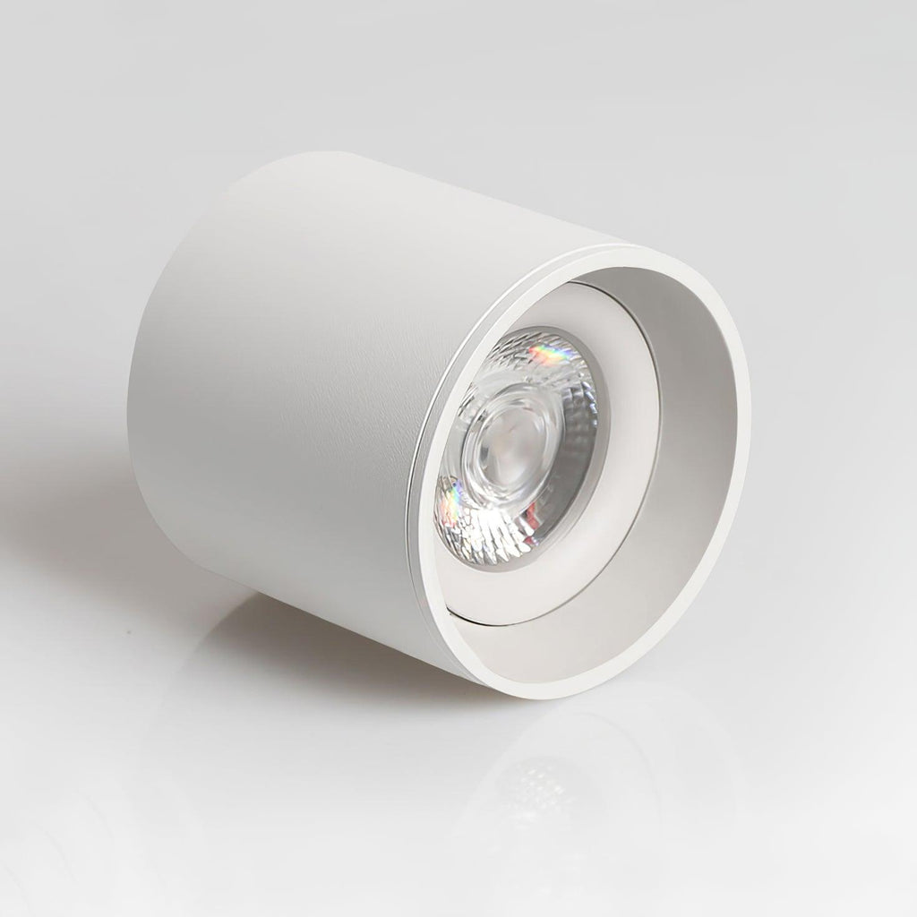 Compact Ridged LED Ceiling Light / Set of 10 / Black / Warm Light