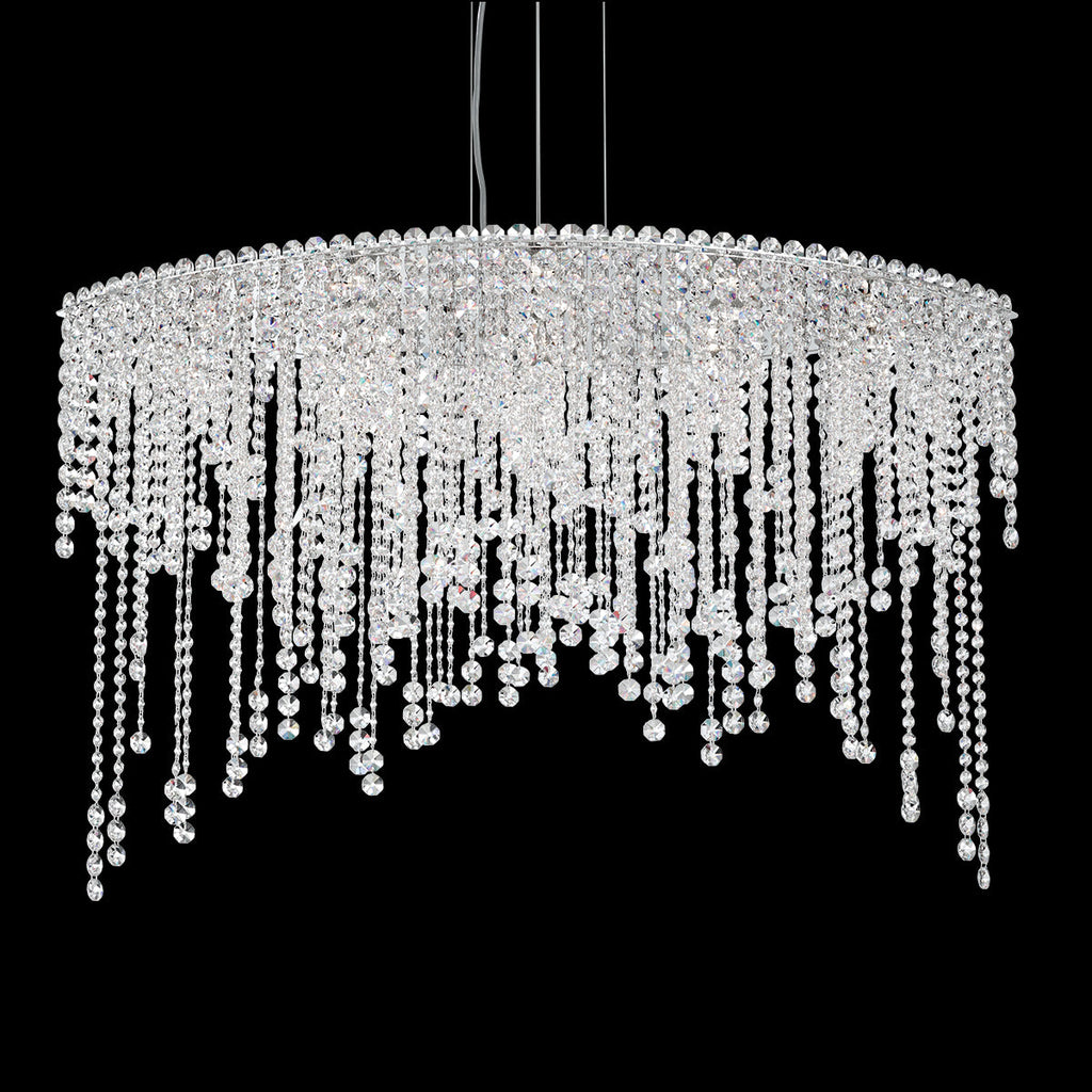 Crystal Strand Linear Pendant Light / Clear Optic Crystal