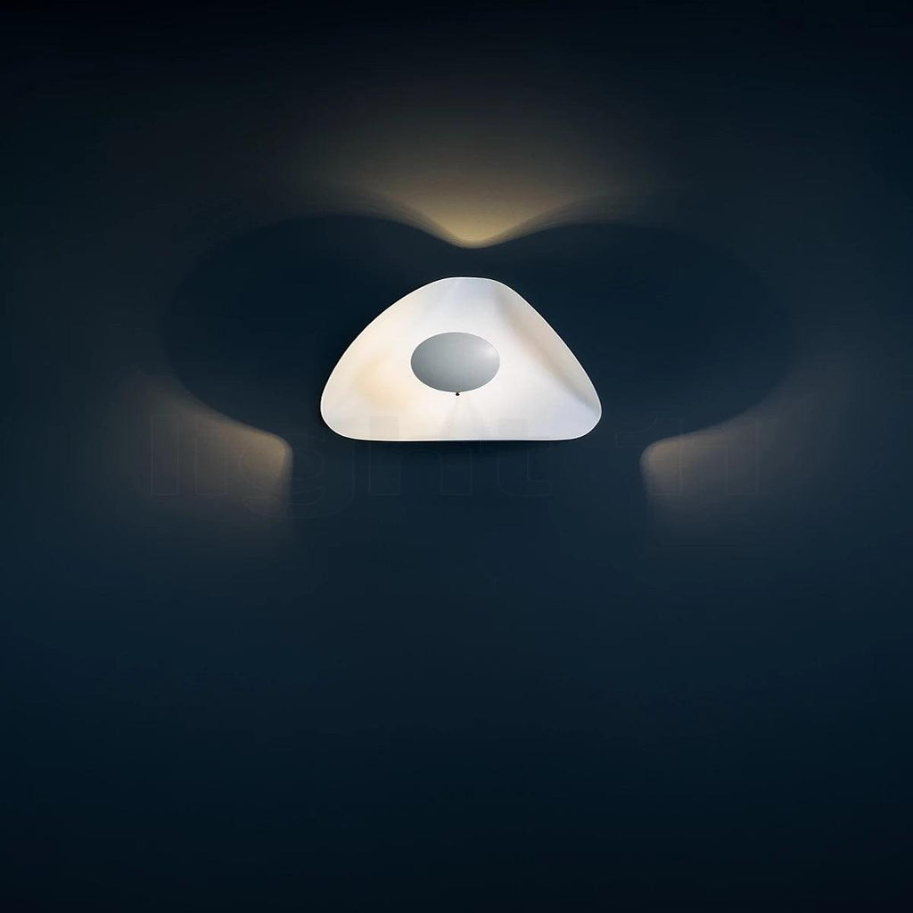 Curved Disc LED Ceiling Light / ∅ 15.7″ x H 12.2″ / Dia 40cm x H 31cm / White+Gold / Cool Light