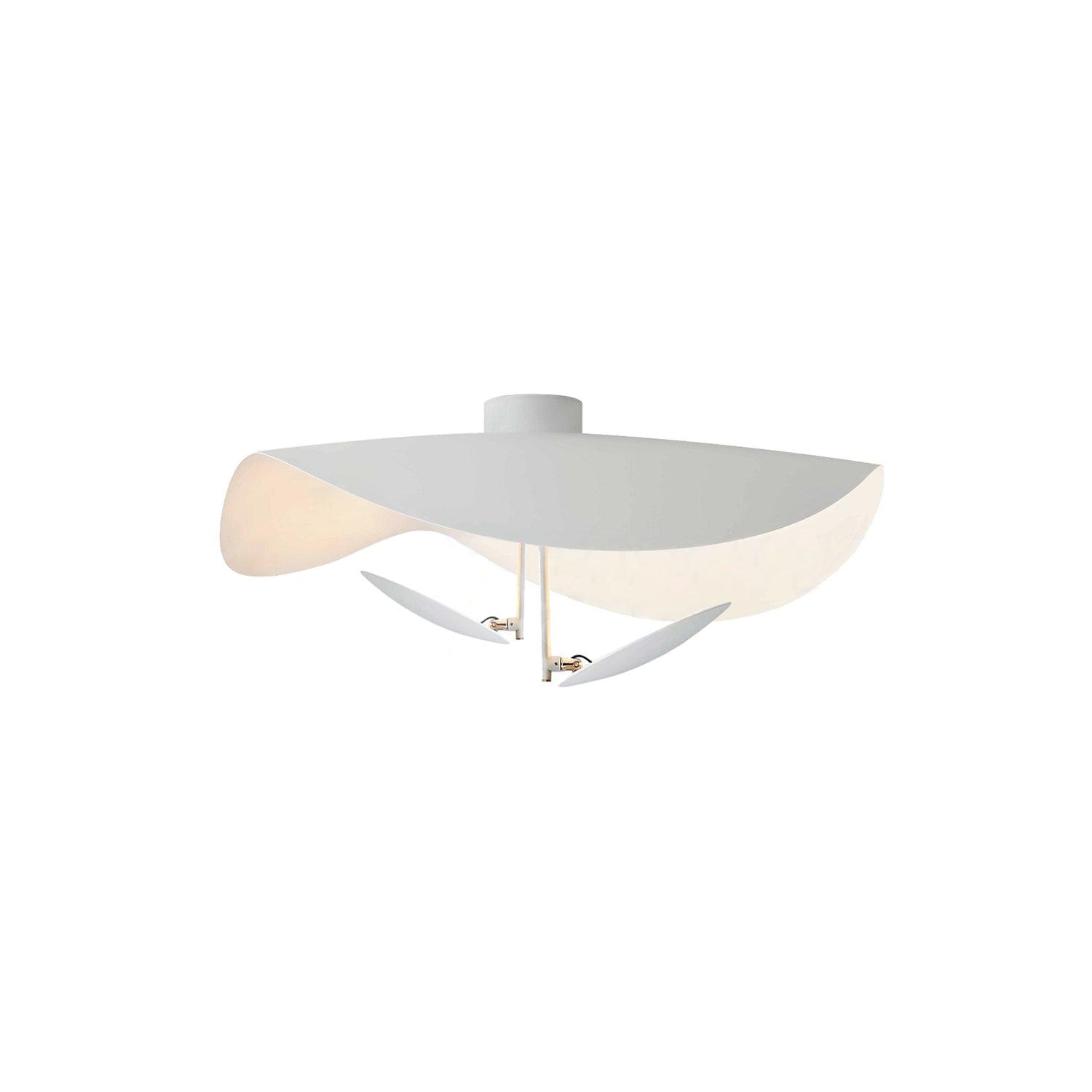 Curved Disc LED Ceiling Light / ∅ 23.6″ x H 13.8″ / Dia 60cm x H 35cm / White / Cool Light